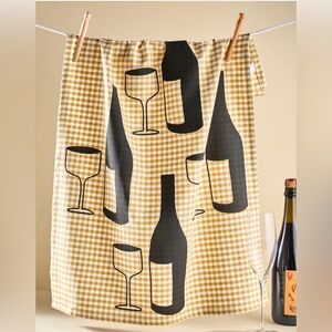 Anthropologie NWT Julie Peach Wine Dish Towel